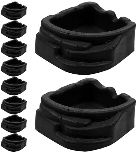 SHINEOFI Lot de 10 Bassines Noires en Résine pour Reptiles, Micro-abreuvoirs Stables et Économes en Espace pour Mygales et Arachnides Terrariums