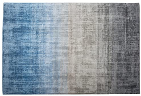 Beliani Teppich Viskose Gradient grau-blau 140x200 cm Modernes Design Ercis