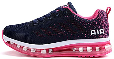 Baskets Homme Femme Chaussures de Course Sport Unisexe Sneakers Gym Fitness Multicolore Respirante Shoes(833-Rose36)