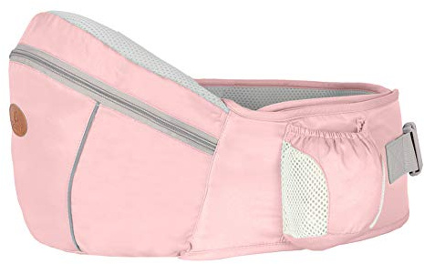 Portabebé Ergonómica Asiento de Cadera Portabebés Hipseat Cinturón Cintura Asimiento Asiento para Bebé 0-36 Meses Recién Nacido Niños Pequeños Pink Talla única