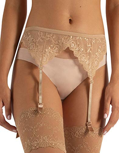 CALZITALY Strapsstrümpfe, Dessous & Strumpfhalter, Strumpfgürtel, Schwarz, Weiß, Elfenbeinfarbe, Hautfarbe, Regular & Große Größen, MADE IN ITALY (Einheitsgröße, Hautfarbe)