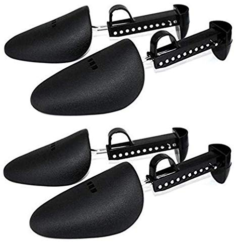 VASANA 2 Paar schwarze praktische verstellbare Länge Schuhspanner praktisch tragbar Kunststoff Schuhspanner Stiefelhalter Shaper Form Schuhstütze für Damen und Herren