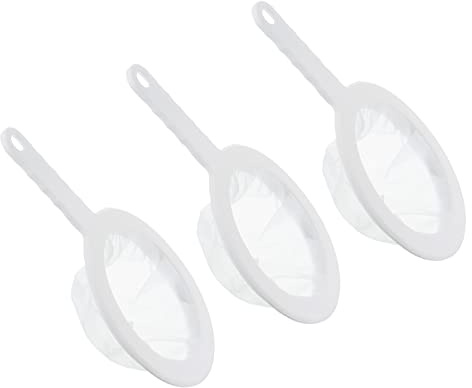 PATIKIL 9x6 Food Filter Strainer, 3 Pack 120 Mesh Kitchen Mesh Filters Strainers Fine Mesh Sieve with Handle for Filter Juice Coffee Soy Milk, White