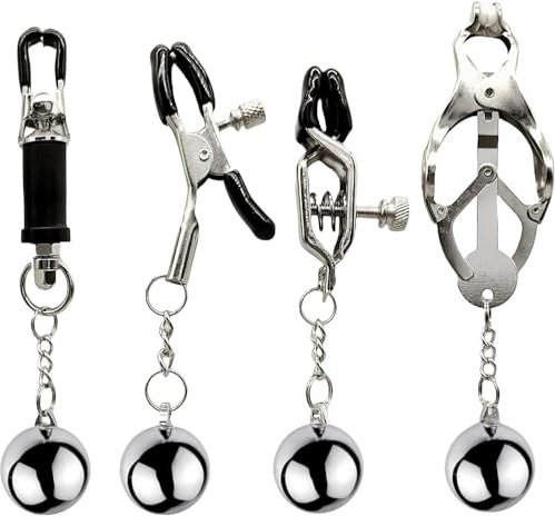 Morsetti per Capezzoli Regolabili Clip Metallo Gioielli Giochi Erotici Clip per Capezzoli Vaginali Forza Regolabile Strumento a Clip Bondage Sex Toy
