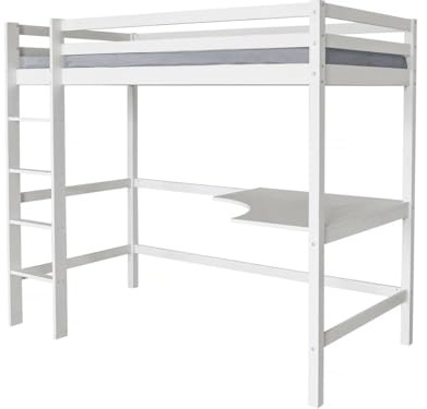 Habitat et Jardin Lit Enfant Mezzanine avec Bureau Angéla 90 x 190 cm - Blanc