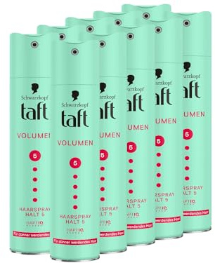 TAFT Hårspray volym (10 x 250 ml), stadga 5, för fint och tunnare hår, vegansk formel*, hårspray