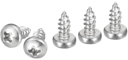 DTGN #4x1/4 Phillips Pan Head Self-tapping Screw - 100Pack - Bright Finish 304 Stainless Steel Sheet Metal Screws Wood Screws