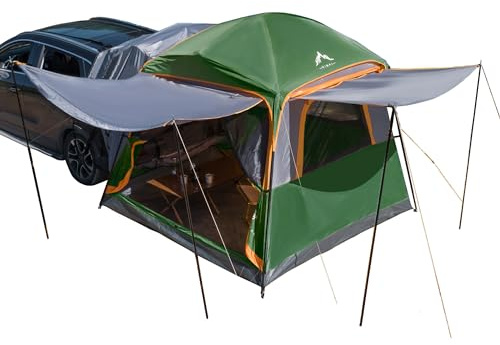 uniHimal SUV Tent for Camping,Waterproof PU2000mm, Fits 5-8 People,Spacious Double Layer Design, Includes Rainfly & Storage Bag, 8FT L x 8FT W x 7.2FT H,Green