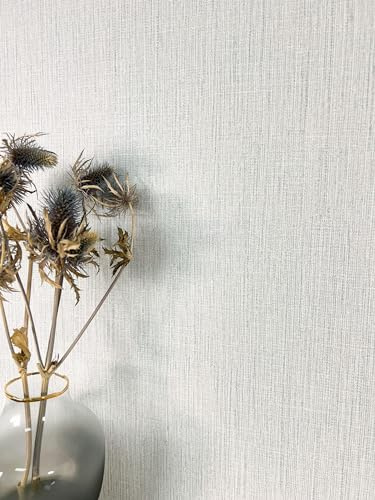 Newroom Tapete Grau Vlies Leinen-Optik - Modern Unifarbe Struktur für Wohnzimmer Schlafzimmer Flur