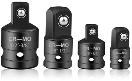 Juego de 4 Adaptadores de Vaso, Juego de Adaptadores para llaves de Vaso de 1/4 a 3/8, 3/8 a 1/4, 3/8 a 1/2, 1/2 a 3/8, para Trinquetes No es Fácil de Corroer la Herramienta de Buena Dureza