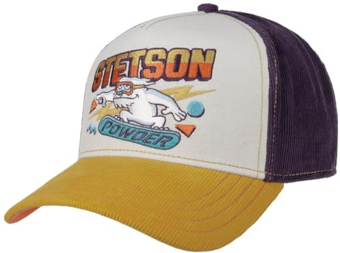 Stetson Snowboard Trucker Yeti Design Truckerform Bio Baumwolle Herren Herbst Winter lila One Size