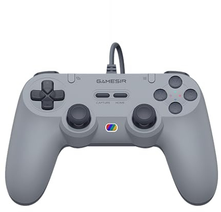 GameSir Tegenaria Lite Manette de jeu filaire pour PC, 1000Hz de fréquence d'interrogation, manettes à effet Hall et 2 boutons amovibles,turbo, manette de jeu PC pour Steam/Android/iOS/Switch(Gris)