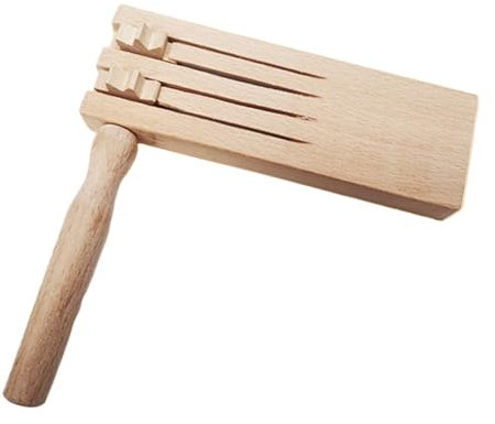 Crécelle en Bois À Cliquet Musicale - Hochet Traditionnel Mexicain - Jouet Éducatif Tournoyant pour Fêtes, Événements Sportifs Et Instrument Musical