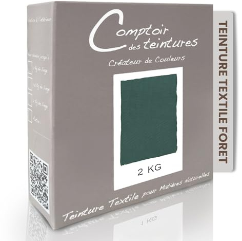 COMPTOIR DES TEINTURES – Teinture Textile – Mélange Forêt (pour 2kg linge) – Teintures Durables pour Draps, Serviettes et Nappes – Facile à Utiliser en Machine à Laver ou à la Main