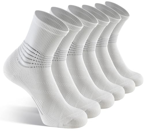 IRAMY Kompressionsstrumpor män kvinnor ankelstöd löpstrumpor kompressionsstrumpor crew vandringsstrumpor lindning sportstrumpor vadderade plantar fasciitis strumpor 3 par