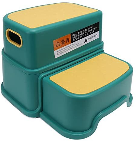ZJchao Marchepieds pour Enfants, 3 Pièces, Tabouret Stable, Fond Antidérapant, Bords Lisses, Escabeau pour Salle de Bains, Toilettes, Cuisine (Vert)