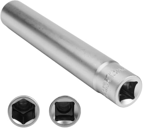RowGlow llave para bujia de precalentamiento hexagona 13mm 3/8“, Llave de vaso precaldeo auto, acero al cromo-vanadio (13mm)