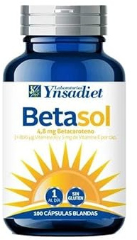 Pack 3 Betasol Ynsadiet, betacaroteno y vitamina E, 300 perlas en total, complemento alimenticio en perlas blandas, formato ahorro para rutina diaria y cuidado integral