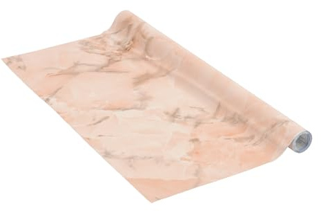 Venilia Pellicola adesiva, Corallo di marmo aspetto pietra salmone, 45cm x 2m, Spessore 95μ, Pellicola autoadesiva per mobili o cucina, carta da parati, PVC senza ftalati, Prodotto in UE