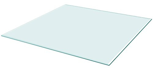 Festnight Tablero de Mesa de Cristal Templado Cuadrado - Color de Transparente Material de Vidrio, 800x800 mm