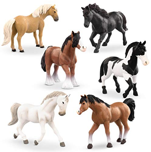 Terra by Battat American,Animal,Dinosaur, Horse Set 3 Juego de Caballos #3, Color Blanco (Branford AN6117BZ), S