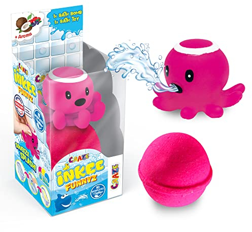 INKEE Funnyz Duftende Badebombe mit Badespielzeug Badekugeln + Badewannenspielzeug für Baby, Gummy, Wassertier Baby Geschenk