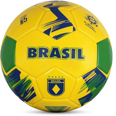 Vizari Country Soccer Ball with Long-Lasting Air Retention Bladder and Machine-Stitched Panels | Consistent Bounce for Passing and Shooting | Eye-Catching National Colors Design