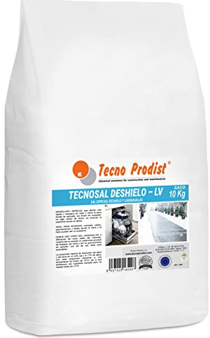 TECNOSAL DESHIELO (10 kg påse) speciellt issalt | smältsalt för is och snö | smältsalt för uppfarter, ingångar, parkeringsplatser eller motorvägar, lämplig som diskmaskinsalt