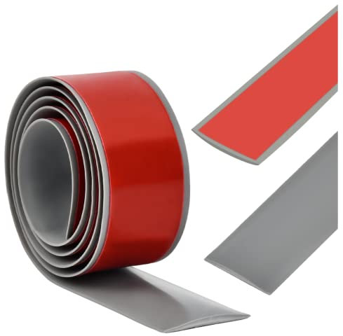 1m x 4cm Laminate Flooring Threshold Transition Strip, Door StripThreshold Bars, Floor Joining Strip, Self Adhesive PVC Vinyl Flooring Edge Trim, Tile to Laminate Transition Strip(Grey)