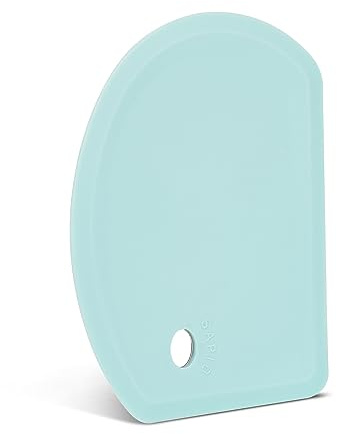 Silicone Dough Scraper with Stainless Steel Sheet, Curved Edge Flexible Bowl Scraper for Baking, Food Grade Silicone Bench Scraper for Sourdough Bread Proofing Basket, 5.98×4.3, Mint Green, SAPID