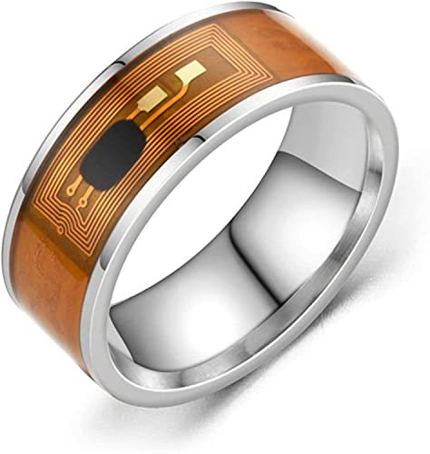 Anello intelligente con motivo a doppio drago che gocciola con chip per telefono in acciaio inossidabile NFC Professionale e attraente