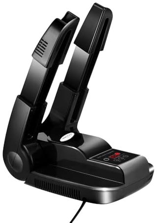 KBIBCK Asciuga scarpe, Asciuga scarpe antibatterico, Asciuga scarponi con funzione timer, Scalda scarpe portatile con lunghezza regolabile per scarpe, cappelli, calzini (Nero)