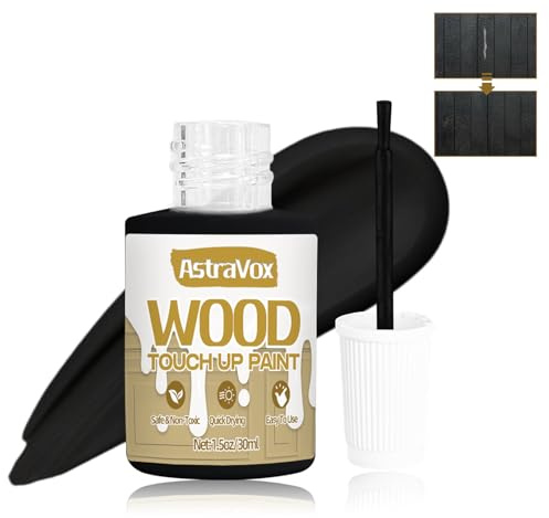 AstraVox Wood Touch Up Paint Pen, 1.5 Oz Black Paint for Wood Repair