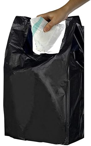 500-Pack Adult Nappy Bags | 8x13x18 | 10% Thicker for Superior Strength | Odour-Free Disposal Sacks with Easy-Tie Handles | Perfect for Nappy Bins