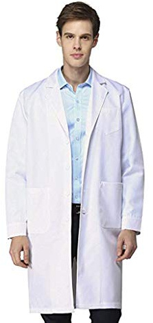 NAJZYBA Blouse Blanche Chimie Lycee Coton laboratoire Blouse Medicale blanc manches longues medicale femme/homme(NANSHI，M)