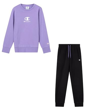 CHAMPION Boys' Crewneck Sweatsuit, set of sweater with printed logo and pants with drawcord waistband and side pockets