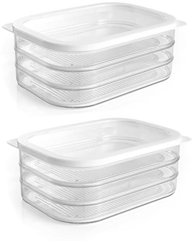 HAC24 8 st. Påskärningslådor set kylskåp med lock 6 lager 6 x 550 ml korv ost matbehållare