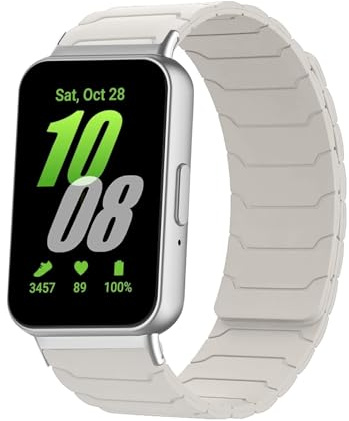 Hinnwer Armband Kompatibel mit Samsung Galaxy Fit 3 für Damen/Herren, Starke Magnetische Loop Silikon Ersatzarmband für Samsung Galaxy Fit 3 Sternenlicht