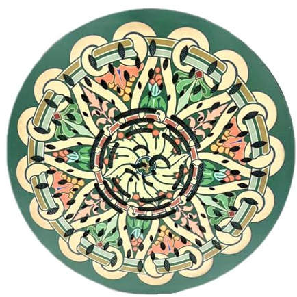 summvox 30 cm (12 tum) trä ocean trumma ljudläkande våg trumma, onomatopotisk handtrumma, trevligt ljudfrisättningstryck, gåva för yoga meditation prestationsackompanjemang (grön blomma)