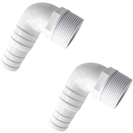 NUHFUFA Lot de 2 adaptateurs de tuyau de piscine coudés à 90 degrés de 3,8 cm compatibles avec Hayward SPX1105Z3/SPX1105Z4/SPX1091Z7 connecteur pour pompe de piscine hors sol, filtre, écumoire