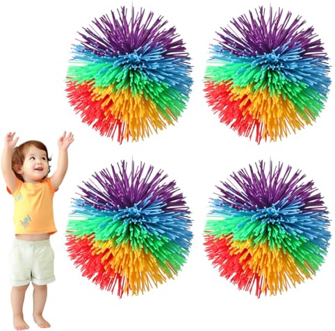 VONJUMA 4 Pcs Balles Rebondissantes Colorées 6Cm Petit Cadeau D'Anniversaire D'Enfant De 4, 5, 6, 7, 8, 9, 10 Ans Pour Anniversaire D'Enfant, Jeux De Famille Fête Souvenirs Jouets