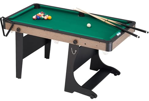 Véritable Billard Américain Pliable, Vert Anglais, 151.8 x 83.2 x 78.6 cm, Montage Simple, 2 Joueurs