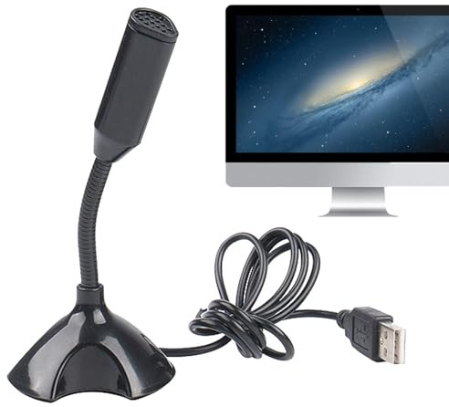 Microfono a condensatore da scrivania: dispositivi USB Plug Play, captazione di suoni professionali, controllo del silenzio | microfono compatibile per giochi Chat Streaming Canto Registrazione Classi
