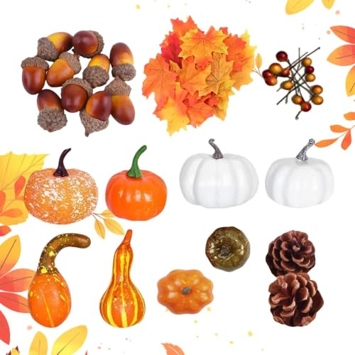 Konstgjorda Pumpor Realistiska Samt Livfulla Lönnlöv | Höstliga Dekorationspumpor För Entré Och För Höst, Bordsdisplay, Thanksgiving, Höstsäsong,