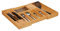 Relaxdays Besteckkasten Bambus, ausziehbar, 2 Messerblöcke, Schubladeneinsatz mit 5-7 Fächern, HBT 5 x 56 x 43 cm, natur, Hellbraun