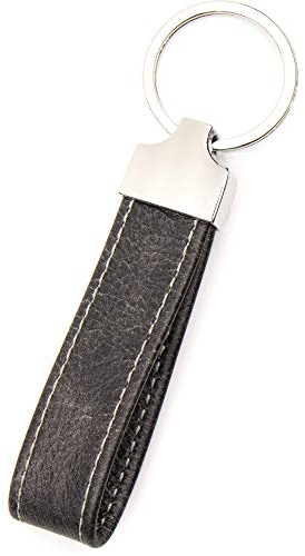 Tidero Schlüsselanhänger Leder | Geschenk Weihnachten Jahrestag Geburtstag Männer Frauen | 100% Handmade in Germany - Grau Retro
