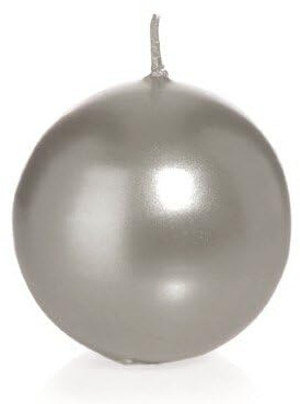 Kugelkerzen Silber, Ø 6 cm, 12 Stück