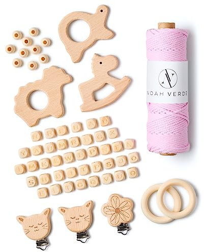 NOAH VERDE Makramee-Baby-Set Rosa, Makramee Garn 3mm Baumwolle, pastell