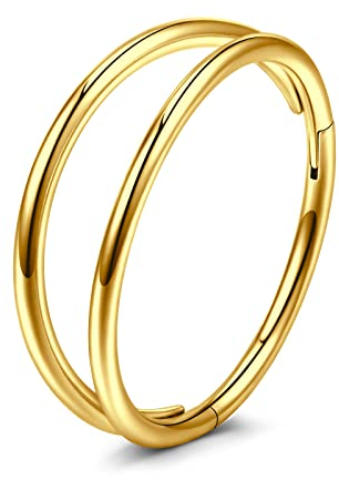 VFUN 20G 6MM Nasenring Piercing 316L Edelstahl Nasenpiercing Segmentring Septum Piercing Nasen Damen Conch Piercing Ring Helix Knropel Ohrring Hinged Clicker Nose Ring Gold
