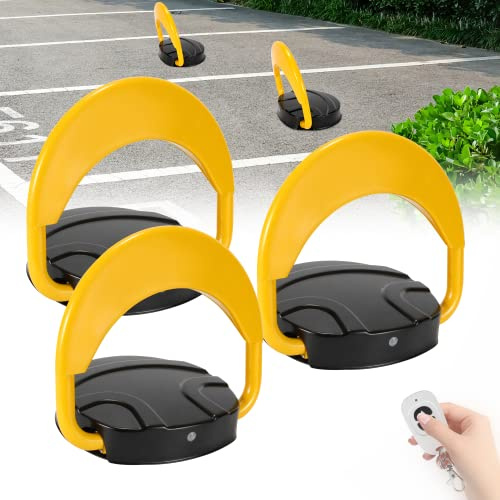Jopassy 3 x parkeringsspärr med fjärrkontroll antikollision 180° fjärrstyrd, vattentät automatisk parkeringsspärr, med 6 fjärrkontroller, intelligenta bilparkeringsspärr larmfunktioner.